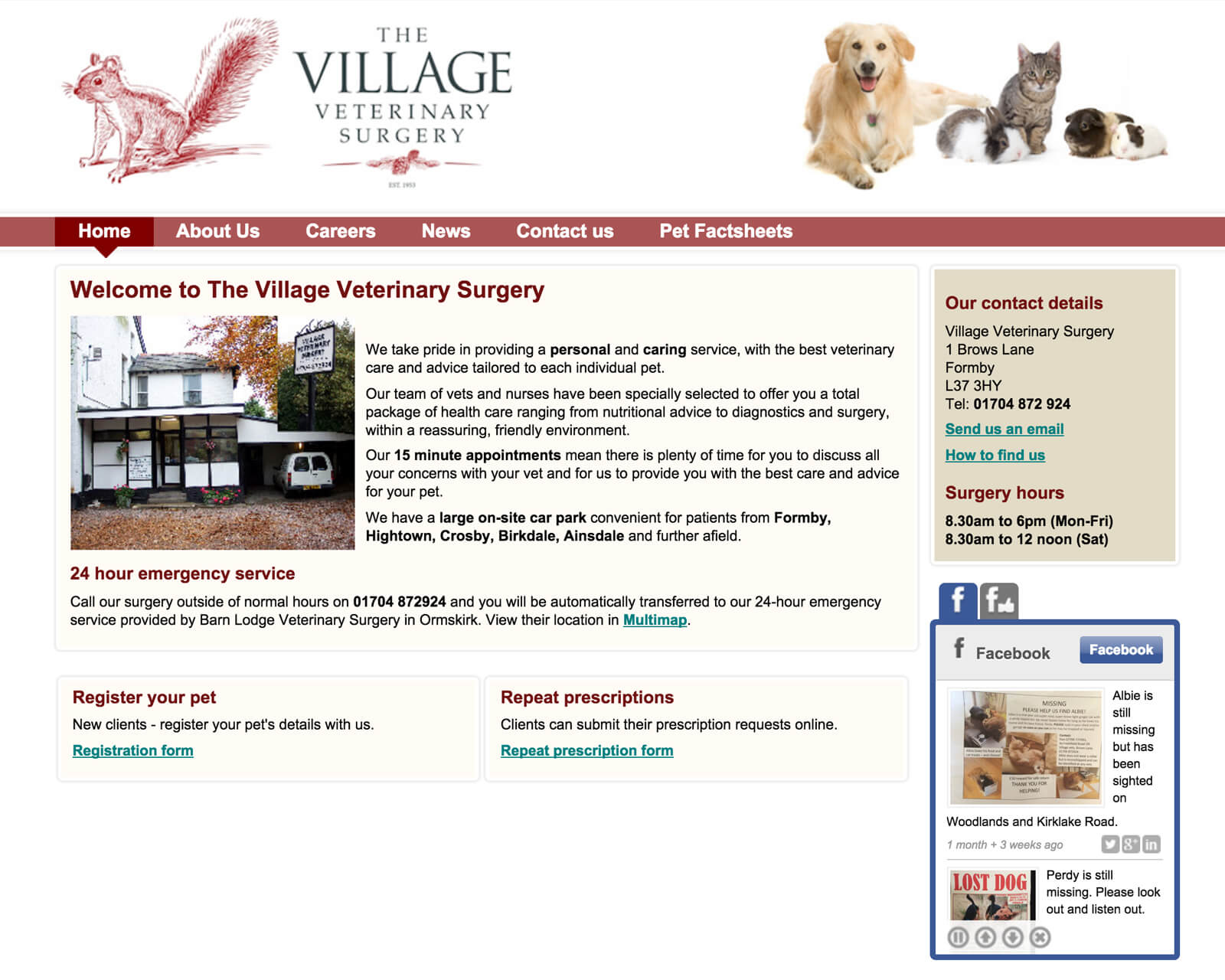 Vet Website Design Village Vets Formby